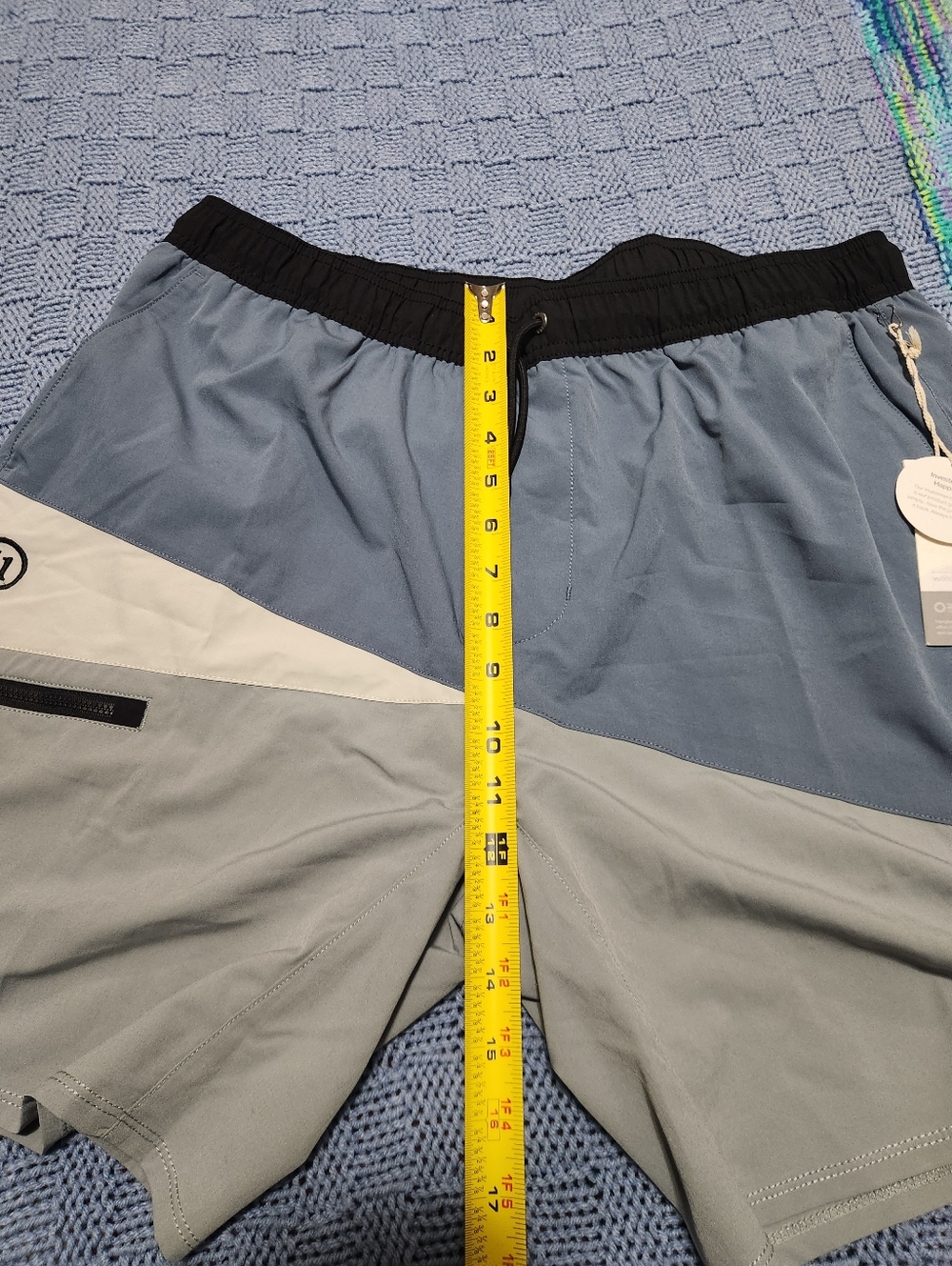 Vuori Slate Blue Athletic Shorts with Black Waistband - Picture 7 of 8
